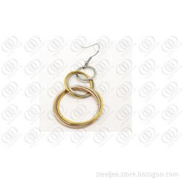 Fashion Stainless Steel Earrings , Gold and Silver Round Ho